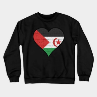 Western Saharan Jigsaw Puzzle Heart Design - Gift for Western Saharan With Western Sahara Roots Crewneck Sweatshirt